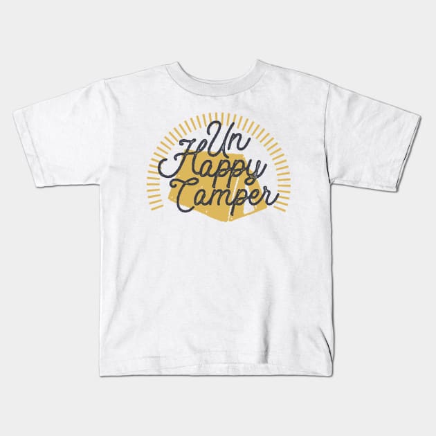 Unhappy Camper Kids T-Shirt by mikevotava